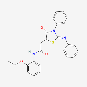 molecular formula C25H23N3O3S B4956879 N-(2-ethoxyphenyl)-2-[(2E)-4-oxo-3-phenyl-2-(phenylimino)-1,3-thiazolidin-5-yl]acetamide 
