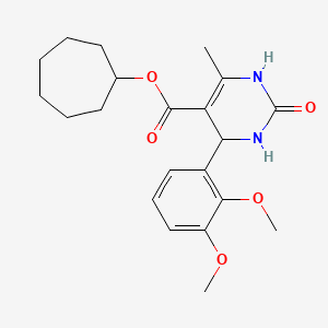 molecular formula C21H28N2O5 B4956914 Cycloheptyl 4-(2,3-dimethoxyphenyl)-6-methyl-2-oxo-1,2,3,4-tetrahydropyrimidine-5-carboxylate 