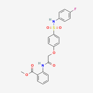 molecular formula C22H19FN2O6S B4956964 Methyl 2-[[2-[4-[(4-fluorophenyl)sulfamoyl]phenoxy]acetyl]amino]benzoate 