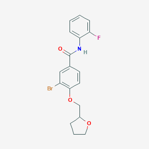 3-bromo-N-(2-fluorophenyl)-4-(tetrahydro-2-furanylmethoxy)benzamide