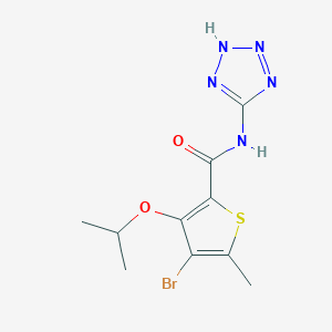 molecular formula C10H12BrN5O2S B049570 3-Isopropyloxy-4-bromo-5-methyl-N-(1H-tetrazol-5-yl)thiophene-2-carboxamide CAS No. 113588-95-7