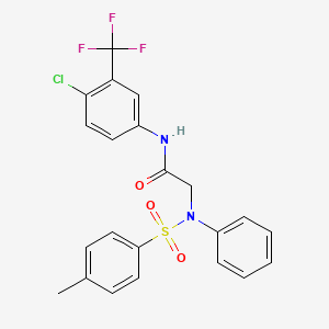 molecular formula C22H18ClF3N2O3S B4957038 N-[4-chloro-3-(trifluoromethyl)phenyl]-2-(N-(4-methylphenyl)sulfonylanilino)acetamide CAS No. 6416-55-3