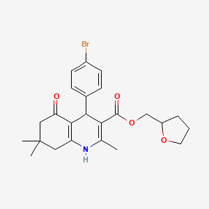 molecular formula C24H28BrNO4 B4957084 Tetrahydrofuran-2-ylmethyl 4-(4-bromophenyl)-2,7,7-trimethyl-5-oxo-1,4,5,6,7,8-hexahydroquinoline-3-carboxylate 