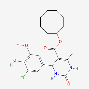 molecular formula C21H27ClN2O5 B4957152 Cyclooctyl 4-(3-chloro-4-hydroxy-5-methoxyphenyl)-6-methyl-2-oxo-1,2,3,4-tetrahydropyrimidine-5-carboxylate 