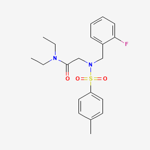 molecular formula C20H25FN2O3S B4957193 N,N-diethyl-N~2~-(2-fluorobenzyl)-N~2~-[(4-methylphenyl)sulfonyl]glycinamide 