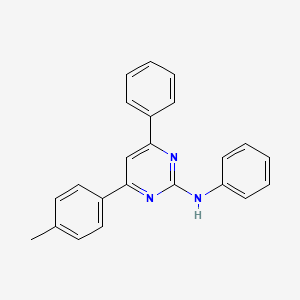 molecular formula C23H19N3 B4957264 4-(4-methylphenyl)-N,6-diphenylpyrimidin-2-amine 