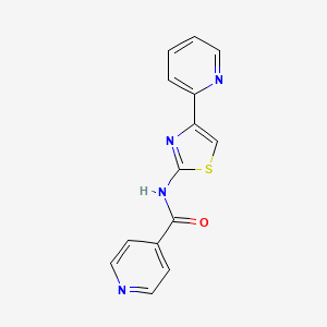 molecular formula C14H10N4OS B4957296 N-[4-(pyridin-2-yl)-1,3-thiazol-2-yl]pyridine-4-carboxamide 