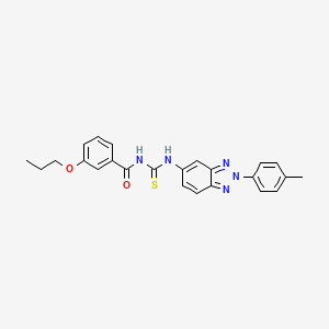 molecular formula C24H23N5O2S B4957317 N-{[2-(4-methylphenyl)-2H-benzotriazol-5-yl]carbamothioyl}-3-propoxybenzamide 