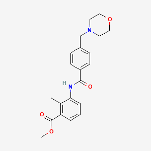 molecular formula C21H24N2O4 B4957428 Methyl 2-methyl-3-[[4-(morpholin-4-ylmethyl)benzoyl]amino]benzoate 