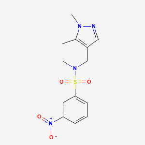molecular formula C13H16N4O4S B4957438 N~1~-[(1,5-DIMETHYL-1H-PYRAZOL-4-YL)METHYL]-N~1~-METHYL-3-NITRO-1-BENZENESULFONAMIDE 