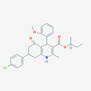 molecular formula C28H30ClNO4 B4957451 Butan-2-yl 7-(4-chlorophenyl)-4-(2-methoxyphenyl)-2-methyl-5-oxo-1,4,5,6,7,8-hexahydroquinoline-3-carboxylate 