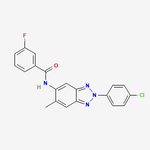 molecular formula C20H14ClFN4O B4957481 N-[2-(4-chlorophenyl)-6-methyl-2H-benzotriazol-5-yl]-3-fluorobenzamide 