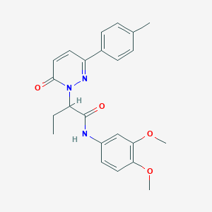 molecular formula C23H25N3O4 B4957558 N-(3,4-dimethoxyphenyl)-2-[3-(4-methylphenyl)-6-oxopyridazin-1(6H)-yl]butanamide 