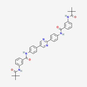 molecular formula C40H40N6O4 B4957725 N,N'-(pyrimidine-2,5-diyldibenzene-4,1-diyl)bis{3-[(2,2-dimethylpropanoyl)amino]benzamide} 