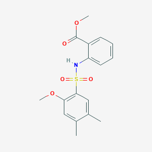 molecular formula C17H19NO5S B4958011 Methyl 2-[(2-methoxy-4,5-dimethylphenyl)sulfonylamino]benzoate 