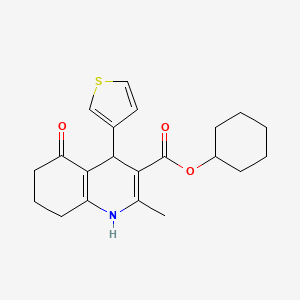 molecular formula C21H25NO3S B4958133 Cyclohexyl 2-methyl-5-oxo-4-(thiophen-3-yl)-1,4,5,6,7,8-hexahydroquinoline-3-carboxylate 