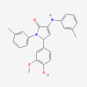 molecular formula C25H24N2O3 B4958253 2-(4-hydroxy-3-methoxyphenyl)-4-(3-methylanilino)-1-(3-methylphenyl)-2H-pyrrol-5-one 