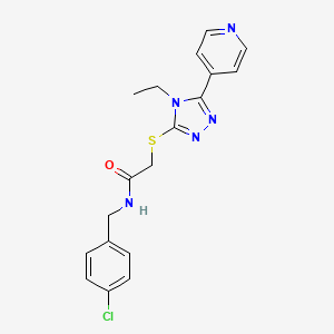 molecular formula C18H18ClN5OS B4958268 N-(4-CHLOROBENZYL)-2-{[4-ETHYL-5-(4-PYRIDINYL)-4H-1,2,4-TRIAZOL-3-YL]SULFANYL}ACETAMIDE 