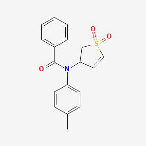 molecular formula C18H17NO3S B4958293 N-(1,1-dioxo-2,3-dihydrothiophen-3-yl)-N-(4-methylphenyl)benzamide 