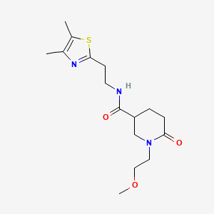 molecular formula C16H25N3O3S B4958357 N-[2-(4,5-dimethyl-1,3-thiazol-2-yl)ethyl]-1-(2-methoxyethyl)-6-oxopiperidine-3-carboxamide 