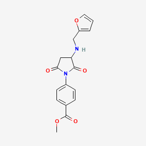 molecular formula C17H16N2O5 B4958416 METHYL 4-(3-{[(FURAN-2-YL)METHYL]AMINO}-2,5-DIOXOPYRROLIDIN-1-YL)BENZOATE 