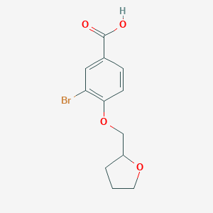 molecular formula C12H13BrO4 B495847 3-BROMO-4-(TETRAHYDRO-2-FURANYLMETHOXY)-BENZOIC ACID CAS No. 887029-50-7