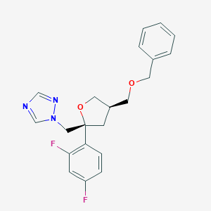 molecular formula C21H21F2N3O2 B049585 1-(((2R,4R)-4-((Benzyloxy)methyl)-2-(2,4-difluorophenyl)tetrahydrofuran-2-yl)methyl)-1H-1,2,4-triazo CAS No. 165115-83-3