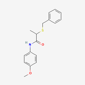 molecular formula C17H19NO2S B4958527 2-benzylsulfanyl-N-(4-methoxyphenyl)propanamide 
