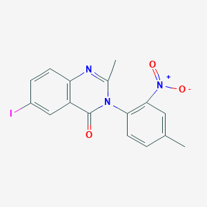 molecular formula C16H12IN3O3 B4958563 6-iodo-2-methyl-3-(4-methyl-2-nitrophenyl)quinazolin-4-one 