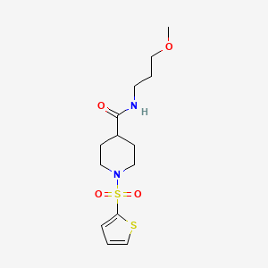 molecular formula C14H22N2O4S2 B4958907 N-(3-METHOXYPROPYL)-1-(THIOPHENE-2-SULFONYL)PIPERIDINE-4-CARBOXAMIDE 
