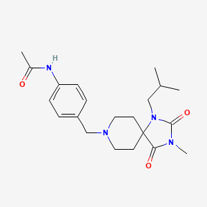 molecular formula C21H30N4O3 B4959112 N-[4-[[3-methyl-1-(2-methylpropyl)-2,4-dioxo-1,3,8-triazaspiro[4.5]decan-8-yl]methyl]phenyl]acetamide 
