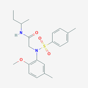 molecular formula C21H28N2O4S B4959223 N-butan-2-yl-2-(2-methoxy-5-methyl-N-(4-methylphenyl)sulfonylanilino)acetamide 