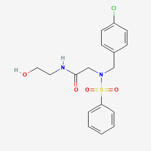 molecular formula C17H19ClN2O4S B4959306 N~2~-(4-chlorobenzyl)-N-(2-hydroxyethyl)-N~2~-(phenylsulfonyl)glycinamide 