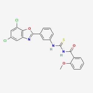 molecular formula C22H15Cl2N3O3S B4959374 N-{[3-(5,7-dichloro-1,3-benzoxazol-2-yl)phenyl]carbamothioyl}-2-methoxybenzamide 