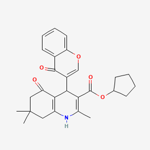 molecular formula C27H29NO5 B4959440 cyclopentyl 2,7,7-trimethyl-5-oxo-4-(4-oxo-4H-chromen-3-yl)-1,4,5,6,7,8-hexahydroquinoline-3-carboxylate 