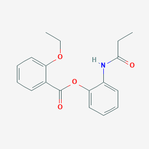molecular formula C18H19NO4 B495956 2-(propionylamino)phenyl 2-ethoxybenzoate 