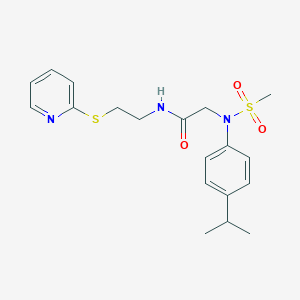 molecular formula C19H25N3O3S2 B4959560 N~2~-(methylsulfonyl)-N~2~-[4-(propan-2-yl)phenyl]-N-[2-(pyridin-2-ylsulfanyl)ethyl]glycinamide 