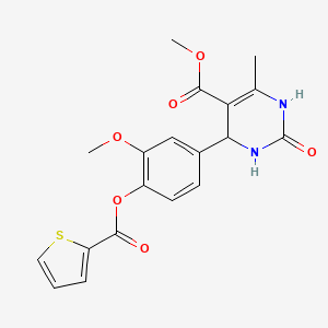 molecular formula C19H18N2O6S B4959717 Methyl 4-{3-methoxy-4-[(thiophen-2-ylcarbonyl)oxy]phenyl}-6-methyl-2-oxo-1,2,3,4-tetrahydropyrimidine-5-carboxylate 