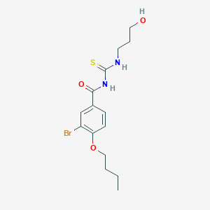 molecular formula C15H21BrN2O3S B495972 N-(3-bromo-4-butoxybenzoyl)-N'-(3-hydroxypropyl)thiourea 