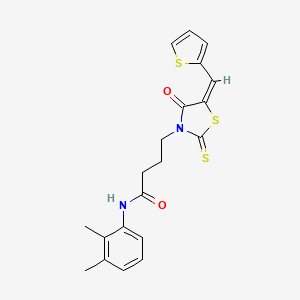 molecular formula C20H20N2O2S3 B4959889 N-(2,3-dimethylphenyl)-4-[(5E)-4-oxo-5-(2-thienylmethylene)-2-thioxo-1,3-thiazolidin-3-yl]butanamide 