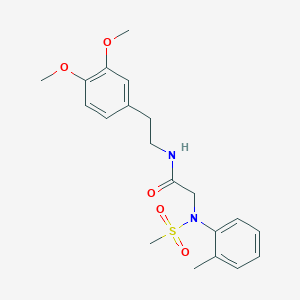 molecular formula C20H26N2O5S B4959943 N-[2-(3,4-dimethoxyphenyl)ethyl]-2-(2-methyl-N-methylsulfonylanilino)acetamide 