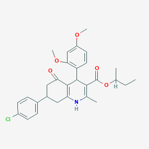 molecular formula C29H32ClNO5 B4959944 Butan-2-yl 7-(4-chlorophenyl)-4-(2,4-dimethoxyphenyl)-2-methyl-5-oxo-1,4,5,6,7,8-hexahydroquinoline-3-carboxylate 