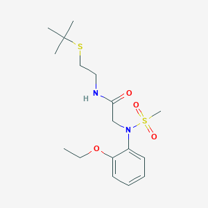 molecular formula C17H28N2O4S2 B4959988 N-[2-(tert-butylsulfanyl)ethyl]-N~2~-(2-ethoxyphenyl)-N~2~-(methylsulfonyl)glycinamide 