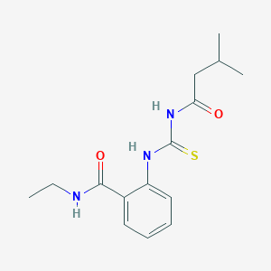 molecular formula C15H21N3O2S B496006 N-ethyl-2-({[(3-methylbutanoyl)amino]carbothioyl}amino)benzamide 