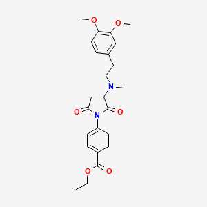 molecular formula C24H28N2O6 B4960194 Ethyl 4-[3-[2-(3,4-dimethoxyphenyl)ethyl-methylamino]-2,5-dioxopyrrolidin-1-yl]benzoate 