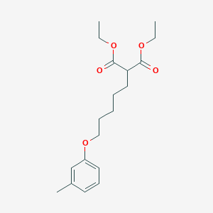 molecular formula C19H28O5 B4960282 Diethyl 2-[5-(3-methylphenoxy)pentyl]propanedioate 