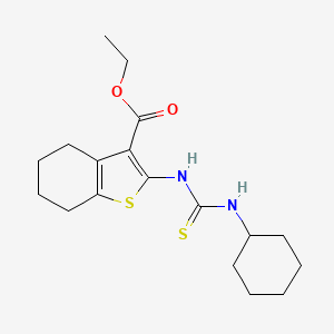 molecular formula C18H26N2O2S2 B4960338 ETHYL 2-{[(CYCLOHEXYLAMINO)CARBOTHIOYL]AMINO}-4,5,6,7-TETRAHYDRO-1-BENZOTHIOPHENE-3-CARBOXYLATE 