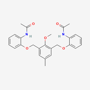 molecular formula C26H28N2O5 B4960361 N-[2-[[3-[(2-acetamidophenoxy)methyl]-2-methoxy-5-methylphenyl]methoxy]phenyl]acetamide 