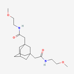 molecular formula C20H34N2O4 B4960369 N-(2-METHOXYETHYL)-2-[3-(2-METHOXYETHYLCARBAMOYLMETHYL)-1-ADAMANTYL]ACETAMIDE CAS No. 5545-28-8