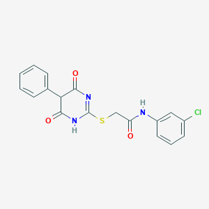 molecular formula C18H14ClN3O3S B4960413 N-(3-chlorophenyl)-2-[(4,6-dioxo-5-phenyl-1,4,5,6-tetrahydropyrimidin-2-yl)sulfanyl]acetamide 